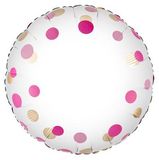 Oaktree 18inch Pink Gold Confetti No Message Metallic - Foil Balloons